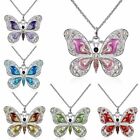 925 Silver Butterfly Necklace Pendant Cubic Zirconia Women Wedding Jewelry Gifts