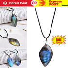 Natural Labradorite Moonstone Stone Reiki Healing Pendant Necklace Jewelry Gift