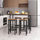 5 PCS Bar Table Set 4 Chairs Stools Kitchen Dining Height Counter Modern