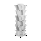 6x TIERS STACKING PLANTER POT STACKERS GARDEN HERB FLOWER VERTICAL HYDROPONIC