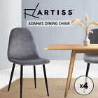 Artiss Dining Chairs Velvet Seat Cafe Kitchen Chair Modern Iron Leg Dark Grey x4