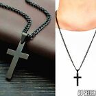 BU Stainless Steel Cross Pendant Men Women Chain Necklace Religious Jewelry